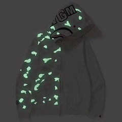Bathing Ape Bape Ape Head Camouflage Stitching Sweatshirt Hooded Zipper Fleece Jacket