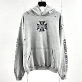Unisex Vintage Hoodie Saint West Coast Chopper Limited Edition Washed & Distressed Hoodie ¨C Featuring multi-zone handcrafted distressing and a heavyweight fabric with an enzyme-milled, faded wash finish.
