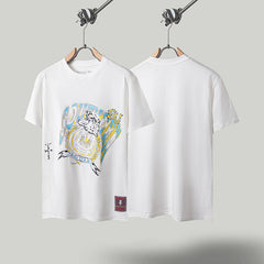 Travis Scott T Shirts x Mitchell n Ness Southern University Jaguars Hand-Drawn Short Sleeve