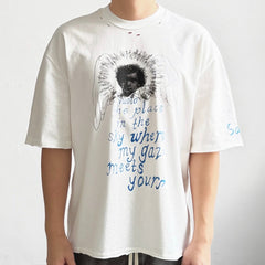 Unisex Vintage T Shirts Saint x Gallery Dept. Guardian Angel Collaboration (Limited Edition). Features heavyweight 320g fabric that retains its quality after washing and matches the original specifications. Constructed using vintage-style single-st