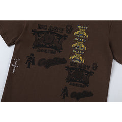 Travis Scott T Shirts x Mitchell x Ness North Carolina AT Aggies Seal T-Sleeve