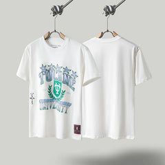 Travis Scott T Shirts x Mitchell x Ness Tulane Green Wave Hand-Drawn Short Sleeve