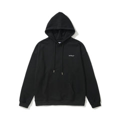 OW Fuzzy Arrow Pattern Pullover Hooded Sweater