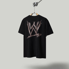 Travis Scott T Shirts x WWE joint model flame skull letter SAGE THE STAGE letter print retro short-sleeved T-shirt