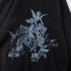 Off White hoodie Baby Angel Oil Painting Pattern Pullover Hoodie