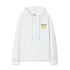 OW Whirlwind Letter Arrow Pattern Pullover Hooded Sweater