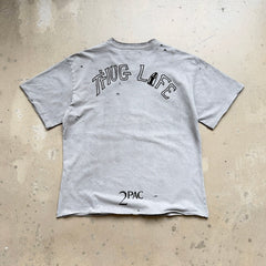 Unisex Vintage T Shirts CHOOOSELF 26SS 2Pac THUG LIFE Limited Edition Tribute Tee ¨C Heavyweight, Washed, Distressed, Boxy-Fit Streetwear Punk Style