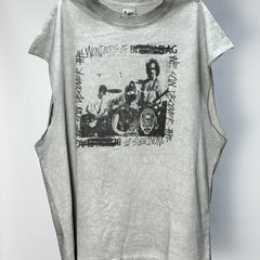 Unisex Vintage T Shirts Black Flag Limited Edition Washed Tank Top ¡ª Custom heavyweight brushed fabric with a vintage feel; unique cement-grey finish; white ink direct-to-garment print.