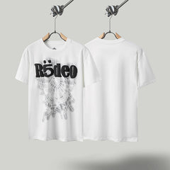 Travis Scott T Shirts FW24xRodeoxSP5 spider web print short-sleeve