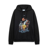 OW cartoon black character pattern crew neck pullover sweater