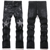 Mens Fashion Jeans Star Rhinestones S3972#