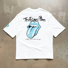 Unisex Vintage T Shirts Saint x The Rolling Stones Happiness Tour London Exclusive ¨C Heavyweight 320g fabric (retaining its weight and quality after washing) featuring vintage single-stitch construction and blind-stitch detailing.