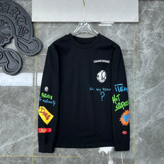 CHH Heart Long Sleeve Shirt Unisex Fashion Loose Long Sleeve Shirt
