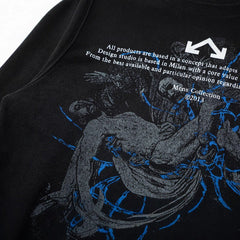 Off White hoodie pocket letter portrait pattern pullover