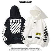 Off White hoodie 喷墨字母箭头图案加绒连帽