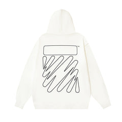 Off White hoodie ECG Pattern Arrow Sleeve Hood