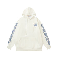 Off White hoodie geometric building arrow pattern fleece hooded