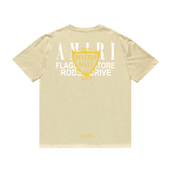 Amiri T Shirt Printed Casual Hip Hop High Street round Neck Short Sleeve T-shirt