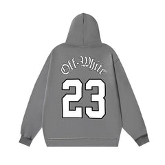 OW Number 23 Printed Hooded Sweater