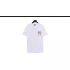 CHH Heart T Shirts Crowe Scroll Heart Color Cross Print Crew Neck Short Sleeve