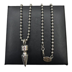 Chrome Hearts Necklace Vintage Diamond Cross Bullet Necklace Men's and Women's Hair