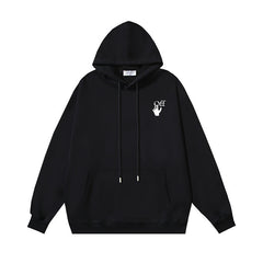 OW Skull Girl print pullover hooded sweater