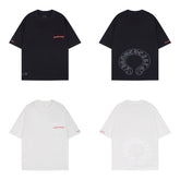 CHH Heart T Shirts Chrome Hearts Sanskrit Horseshoe Pattern Short Sleeve T-Shirt