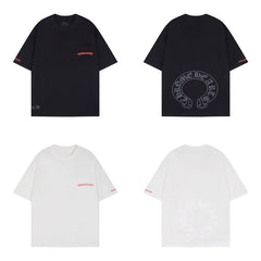 CHH Heart T Shirts Chrome Hearts Sanskrit Horseshoe Pattern Short Sleeve T-Shirt