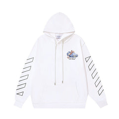 OW Angel Roadster Arrow Print Pullover Hooded Sweater