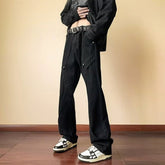 Men Jeans Black Jeans Summer Straight Loose Micro-Flared Casual Pants