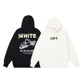 Off White hoodie Excavator Pattern Sleeve Hooded