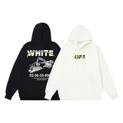 Off White hoodie Excavator Pattern Sleeve Hooded