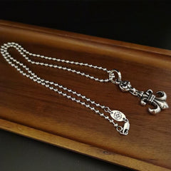 Chrome Hearts Necklace Cross Scout Flower Men's and Women's Vintage Necklace