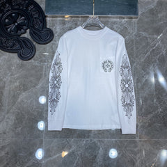 CHH Heart Long Sleeve Shirt Unisex Fashion Loose Long Sleeve Shirt