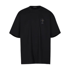 CHH Heart T Shirts Croix Cross Color Embroidery Printed Short Sleeve T-Shirt Loose