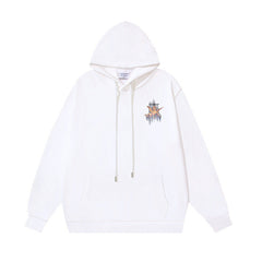 OW Colorful Crack Angel Arrow Print Hooded Sweater