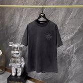 CHH Heart T Shirts Croix Cross Color Leather Printed Short Sleeve T-Shirt