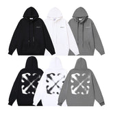 OW Smoke Arrow print hooded sweater