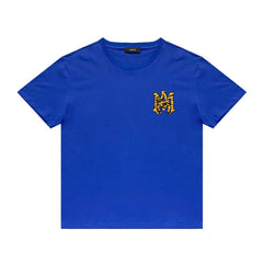 Amiri T Shirt Tiger Pattern Letter Print Casual round Neck Short Sleeve T-shirt