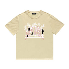 Amiri T Shirt Casual Hip Hop High Street round Neck Short Sleeve T-shirt