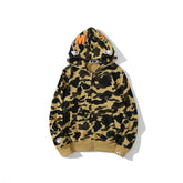 Bathing Ape Bape Hoodie Autumn and Winter Shark Head Terry Sweater Men's and Women's Casual Camouflage Thin Sweater Baggy Coat