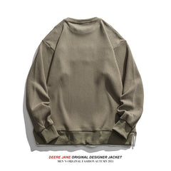 Men Pullover Hoodie Sweater Men's Retro Loose All-Match Long Sleeve