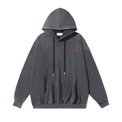 OW Red Bacchus Pattern Pullover Hooded Sweater
