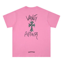 CHH Heart T Shirts Graffiti Cross Sanskrit Short Sleeve T-Shirt