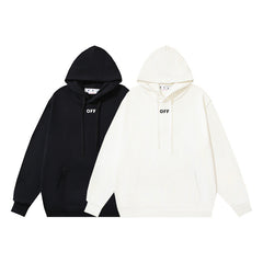 Off White hoodie simple solid color pullover hooded