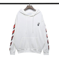 Off White hoodie red gradual change arrow pattern hooded