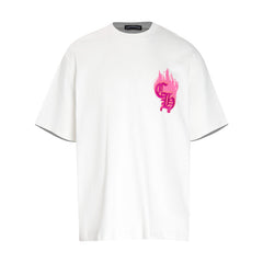 CHH Heart T Shirts Croix Flame Sanskrit Embroidery Printed T-Shirt Fashion Short Sleeve