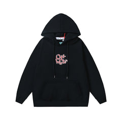 OW auspicious cloud letter arrow pattern hooded sweater