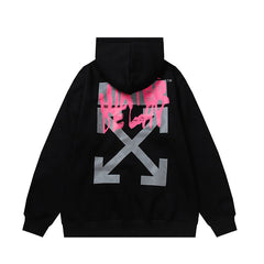 Off White hoodie Graffiti Alphabet Arrow Pattern Fleece Hood