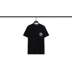 CHH Heart T Shirts Sanskrit Cross Print Loose Short Sleeve T-Shirt